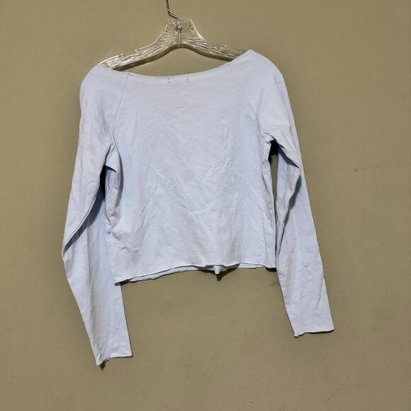 Wild Fable Light Blue Long Sleeve Top Shirt Cotton Stretch Large - Picture 4 of 5